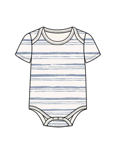 Organic Afton Bodysuit - Wave Rain