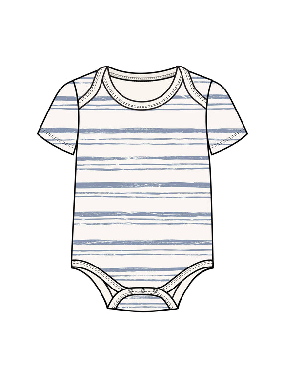 Organic Afton Bodysuit - Wave Rain