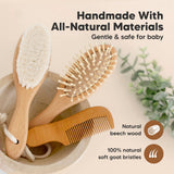 Baby Hair Brush and Comb Set: Walnut