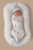 MUTED CHECK SWADDLE & BEANIE