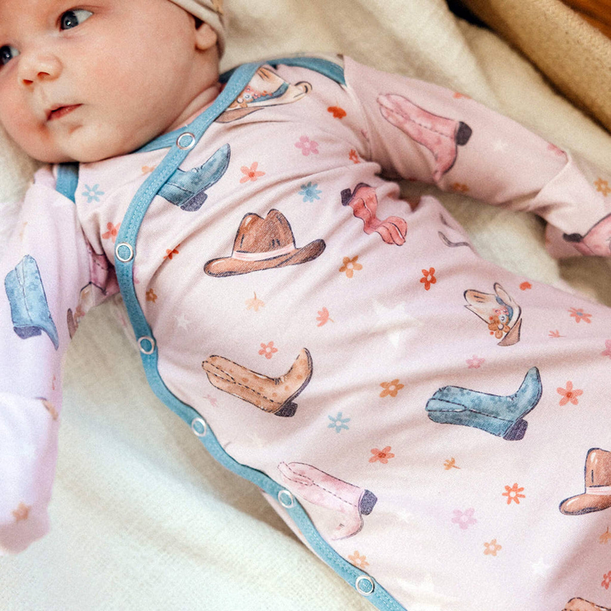 Newborn Knotted Gown - Cheyenne