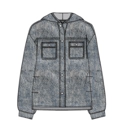 Hooded Jacket - Light Denim