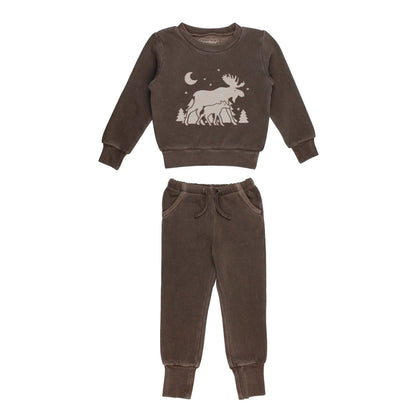 Organic Tod Sweatshirt & Jogger Set - Moose