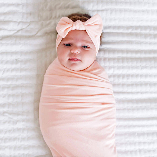 Knit Swaddle Blanket - Blush