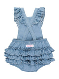 Denim Flutter Overall Romper