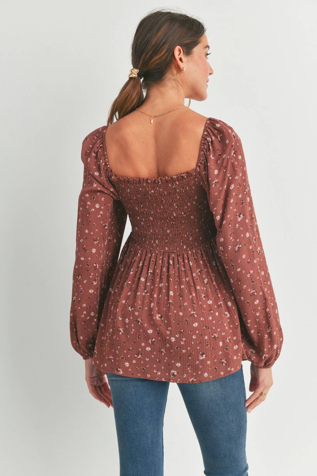 Floral Smocked Blouse Maternity
