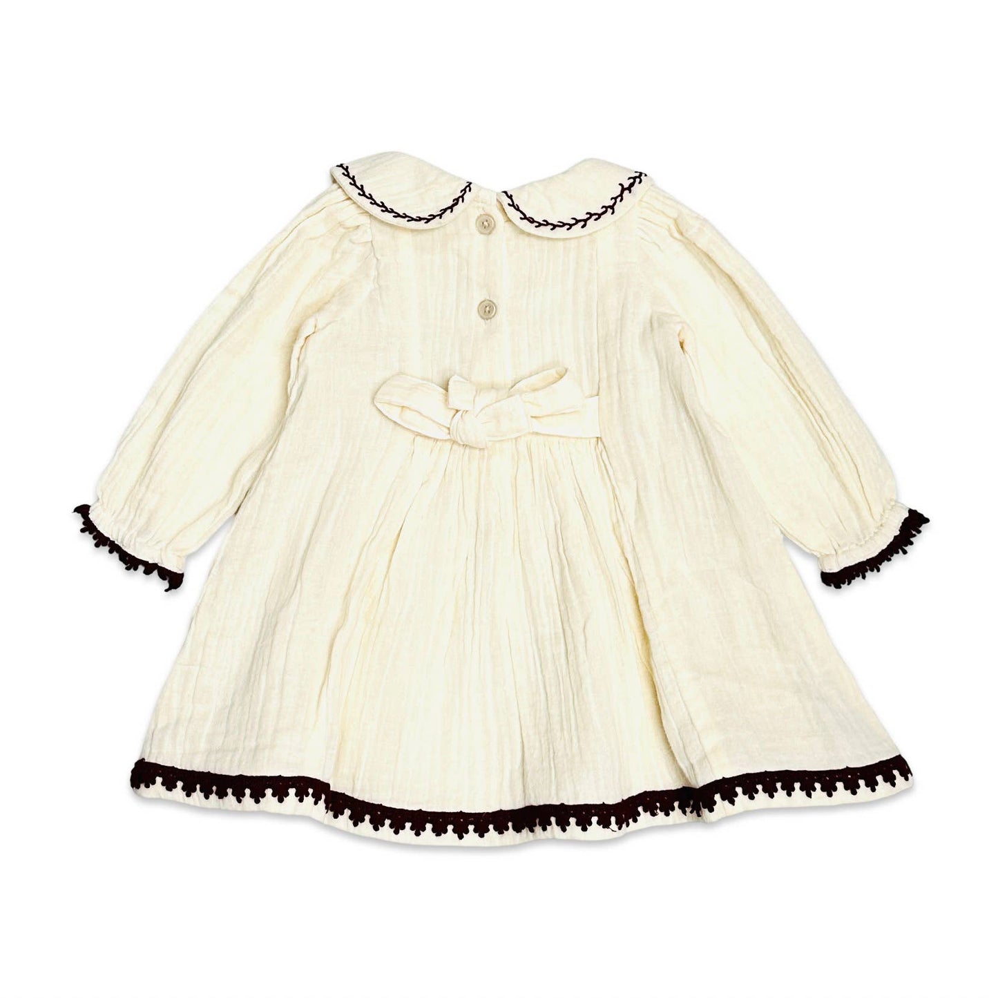 Smocked Muslin Dress - Cream
