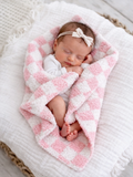 Check Mini Blanket, Pink