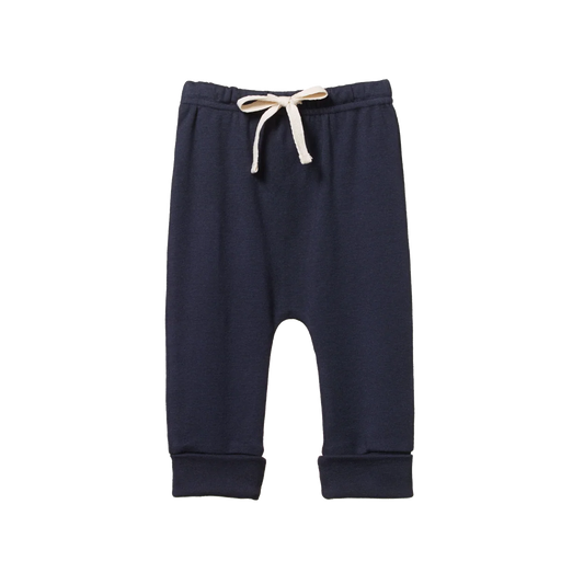 Cotton Drawstring Pants - Navy