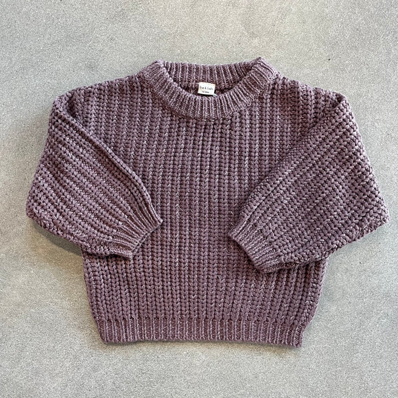 Mali Wear - Chunky Cotton Sweater - Plum
