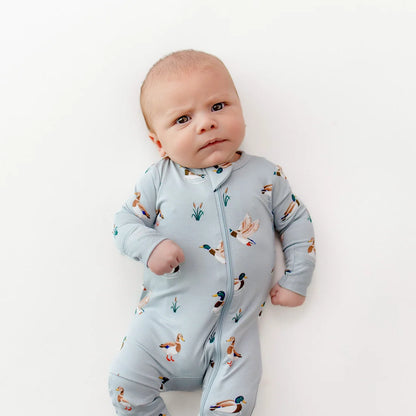 Zippered Romper in Mallard