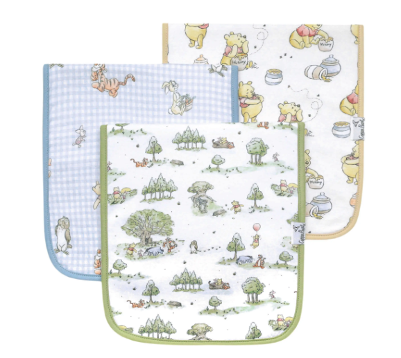 Hundred Acre Wood Burp Cloth Set-3 pack