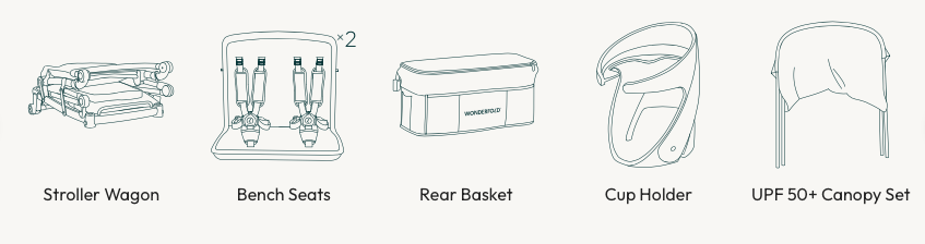 Wonderfold L4 Double Stroller Wagon