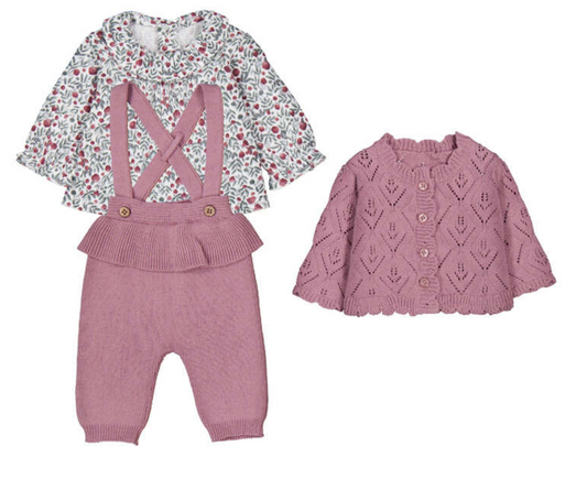 Mayoral Overalls Sweater Set