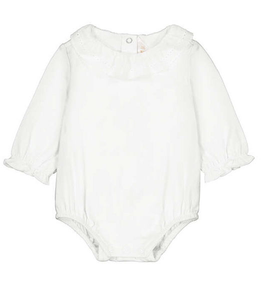 Mayoral Collared Onesie White