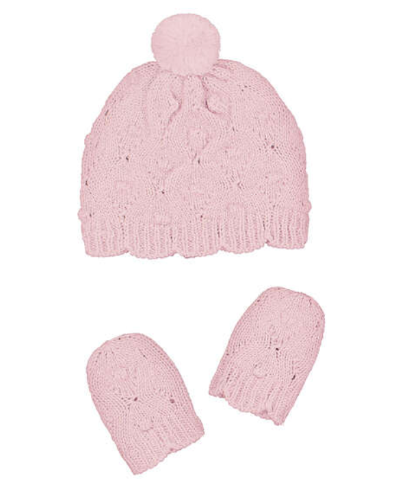 Mayoral Girls Hat/Mittens Set - Pink