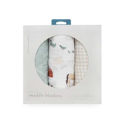 Cotton Muslin Swaddle 3 Pack