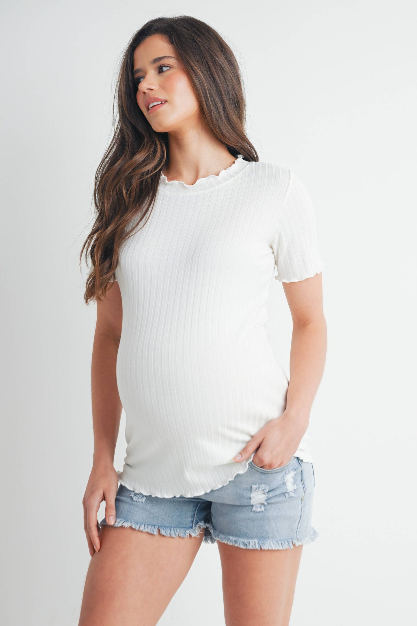 Ribbed SS T-Shirt Maternity