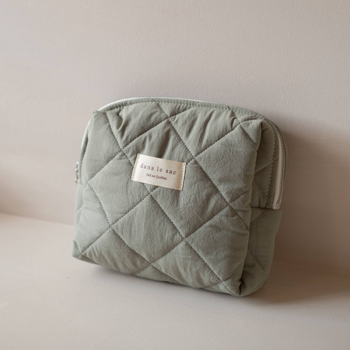 Cotton Quilted Pouch - Menthe