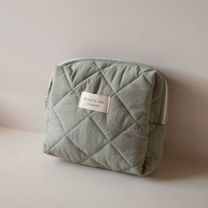 Cotton Quilted Pouch - Menthe