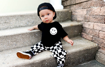 BLACK & WHITE CHECKERED | CARGO SWEATPANTS