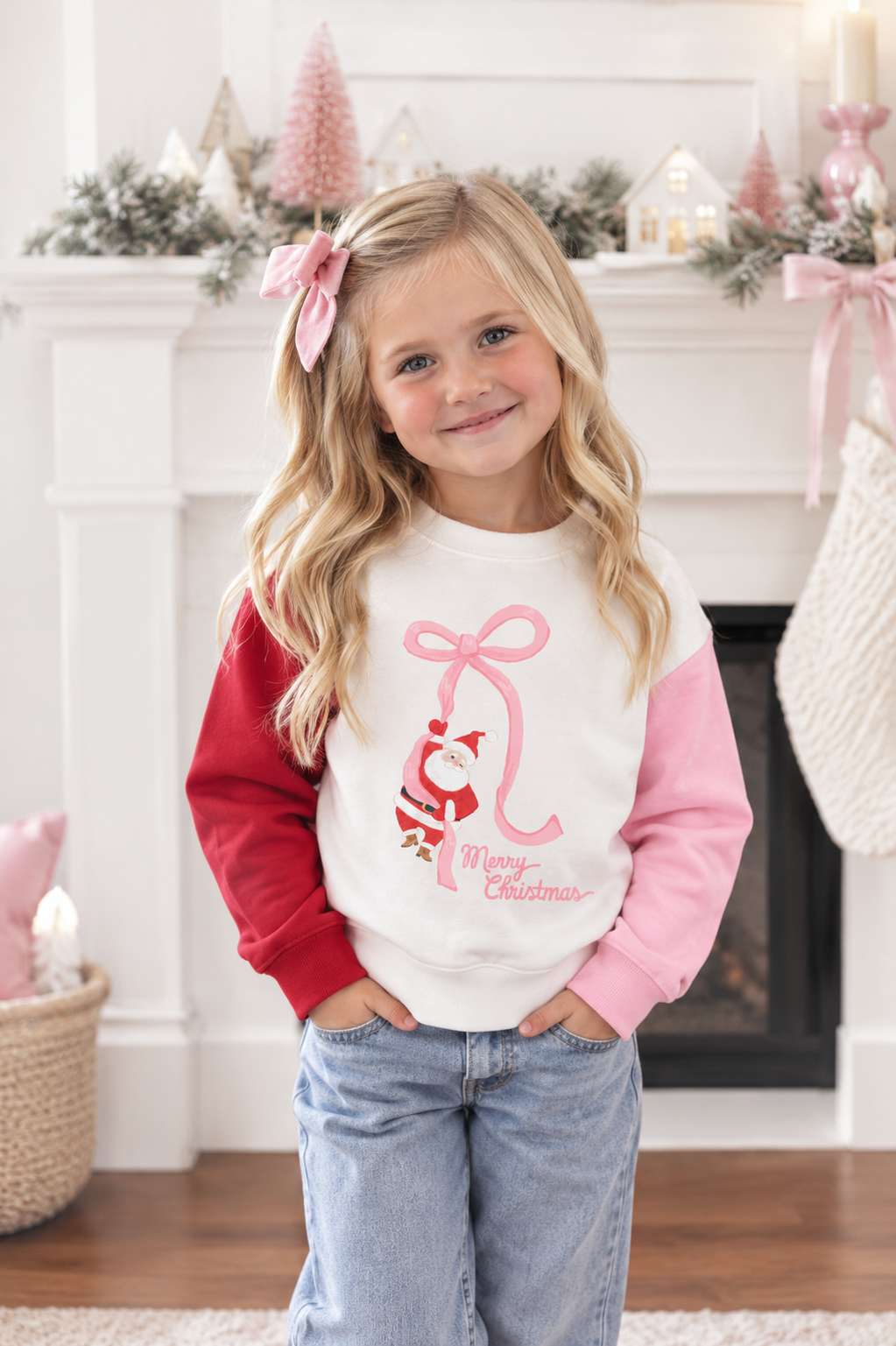 Santa Bow Christmas Sweatshirt