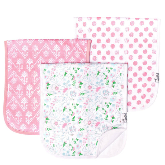 3 Pack Premium Burp Cloths - Claire