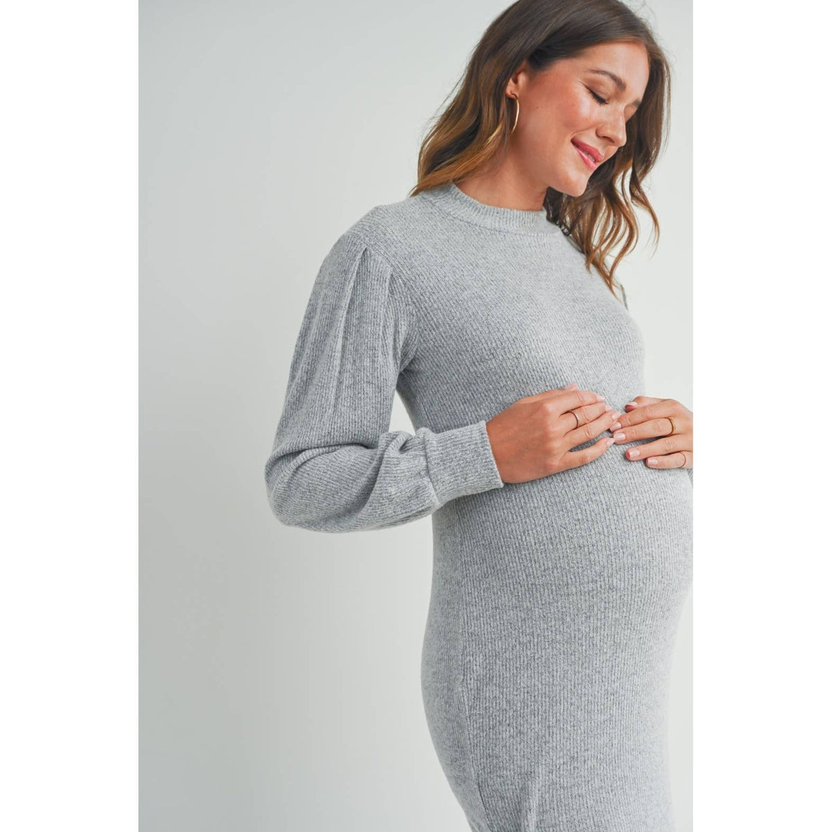 Maternity LS Rib Knit Dress