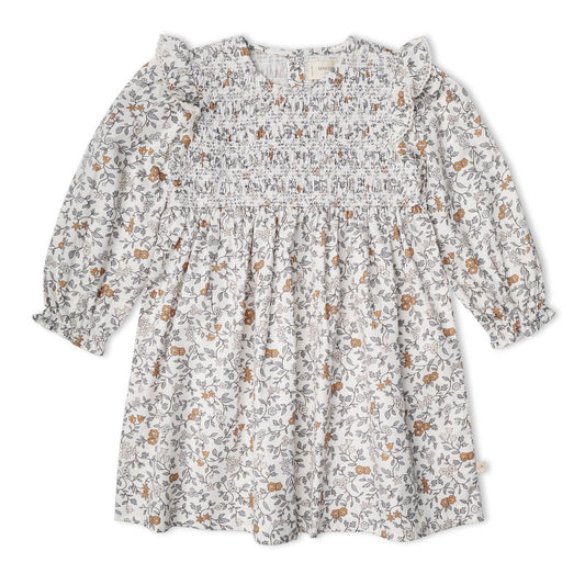 Org. Smocked LS Dress - Ivy