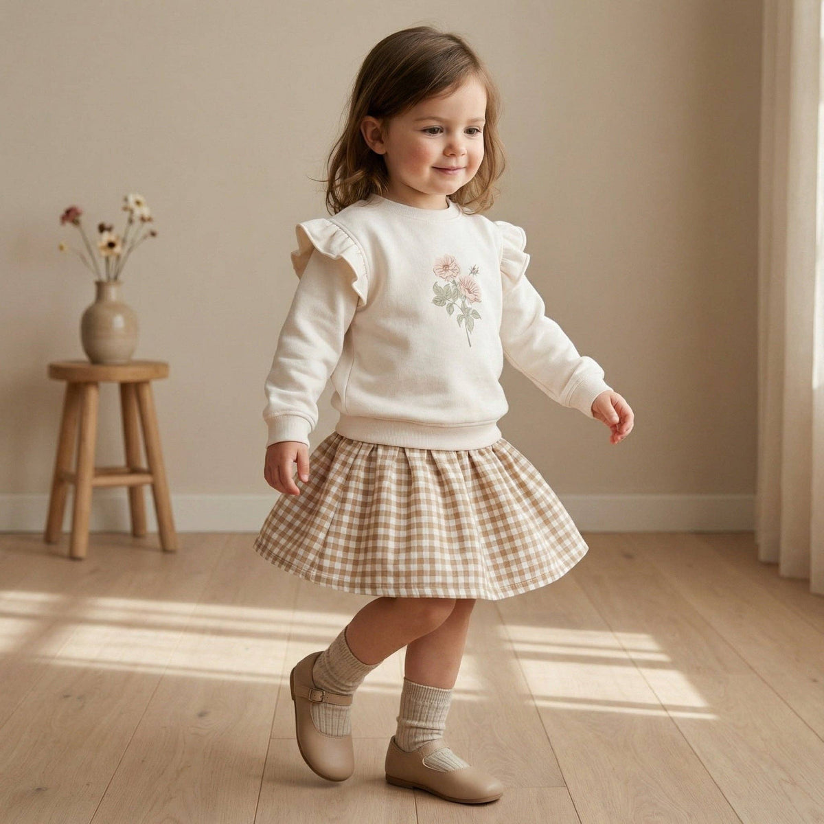 Org. Ruffle Sweatshirt - Bloom