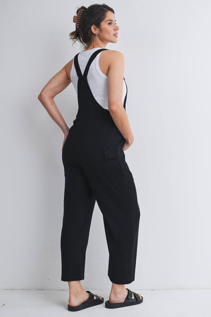 Black Adjustable Overalls Maternity