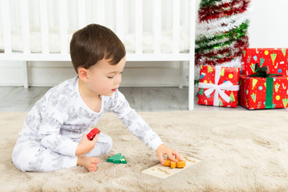 Wooden Christmas Shapes Puzzle, Developmental Learning Toy