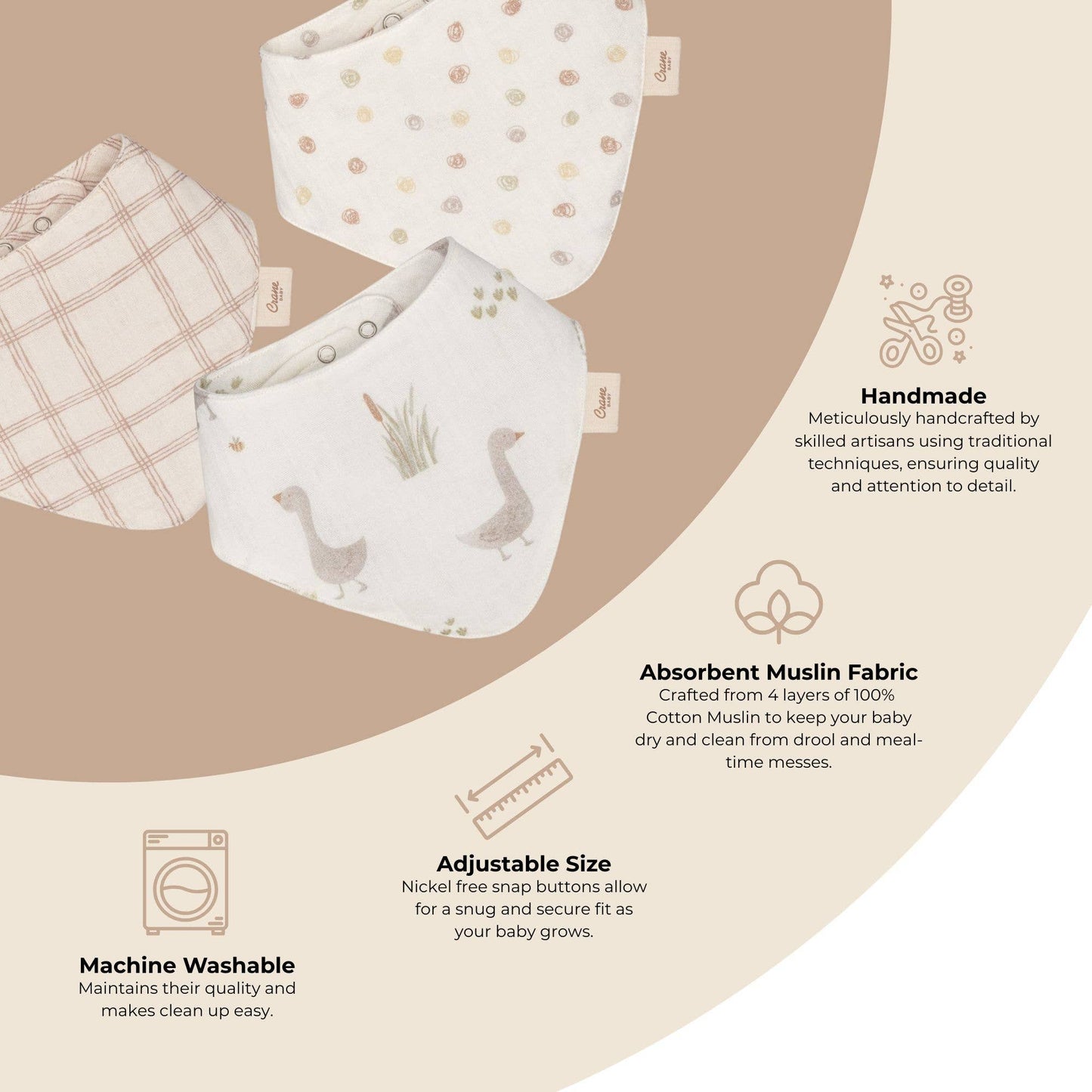 Muslin Bib Set - Charlie