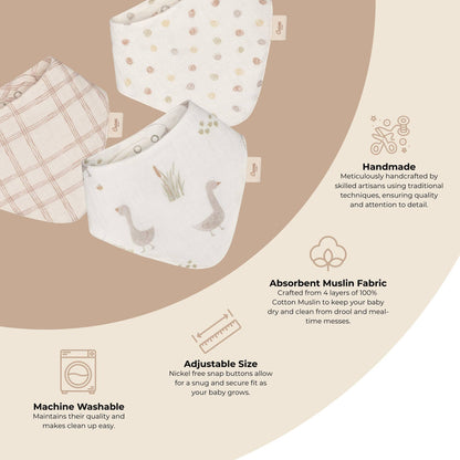 Muslin Bib Set - Charlie