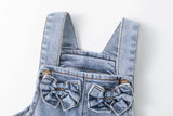 Bow Short Denim Overalls