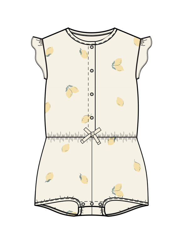 Organic Baby Amelia Romper - Lemon