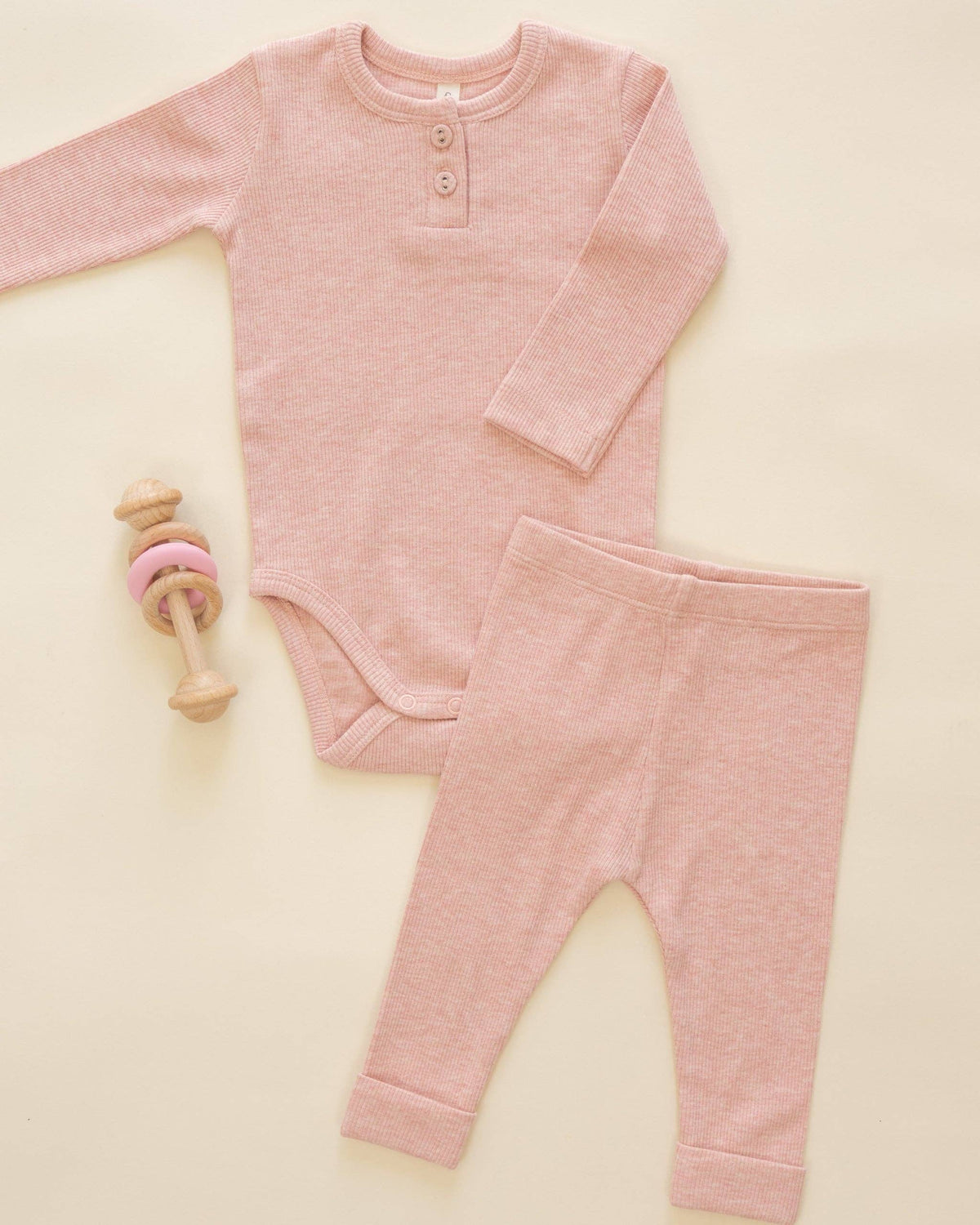 QM Ribbed Set - Rose