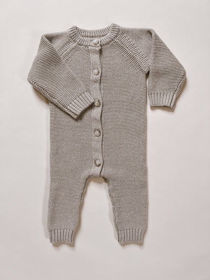 Purl Knit Jumpsuit - Heather Beige