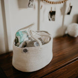 Rope Diaper Caddy - White