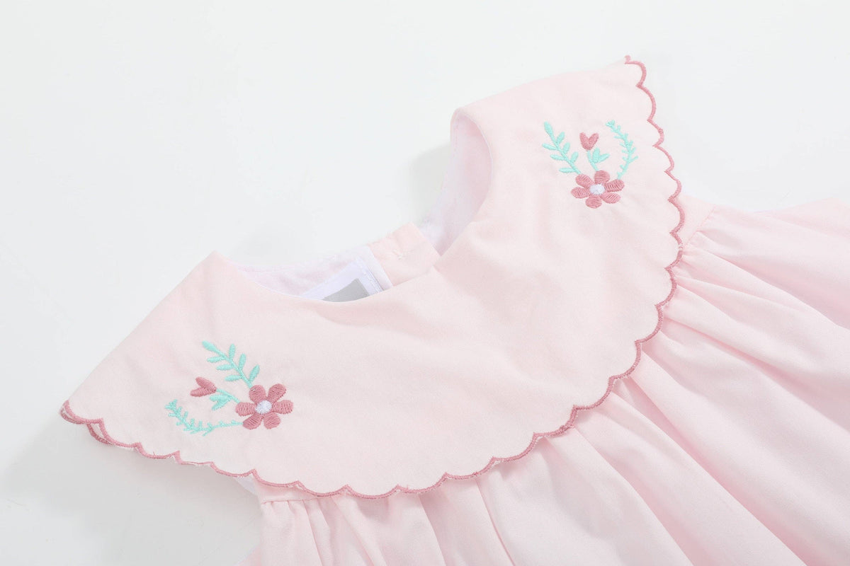 Scallop Collar Dress - Bunnies