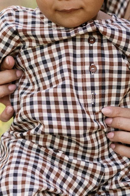 Trevor Romper in Chestnut