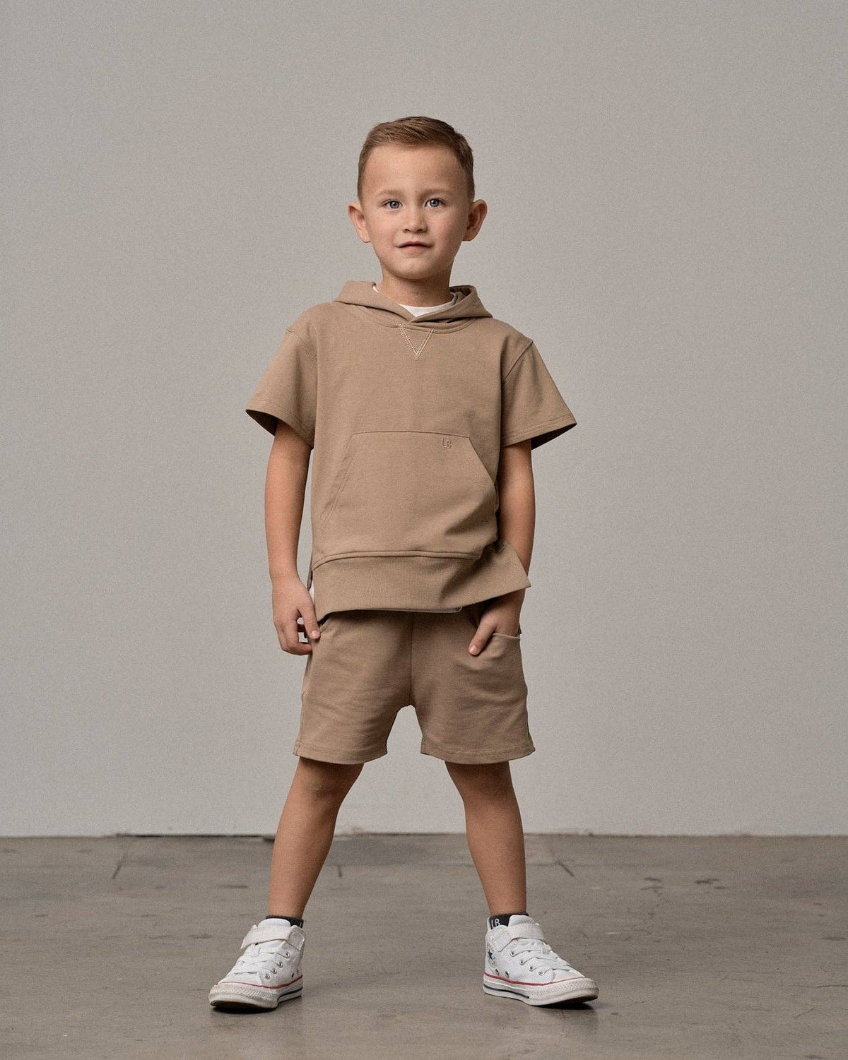 Short Sleeve Hoodie - Driftwood