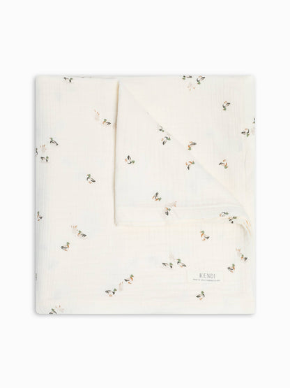 Muslin Swaddle Blanket - Mallard