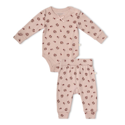 Org. Bodysuit/Pants Set - Rosebud