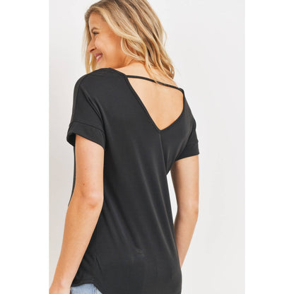 Maternity SS V-Neck T-Shirt - Black