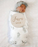 Green Leaves Bamboo Muslin Swaddle Blanket