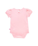 Baby Girls Pink Knit Puff Sleeve Bodysuit