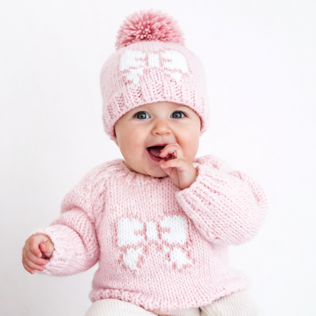 Knit Sweater Pink - Bow