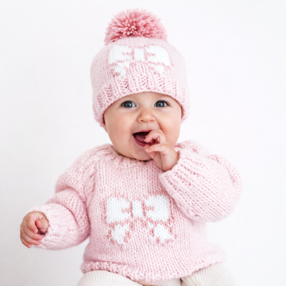 Knit Sweater Pink - Bow