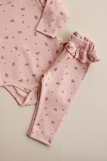 Cotton Floral Ruffle LS Set - Rosalie